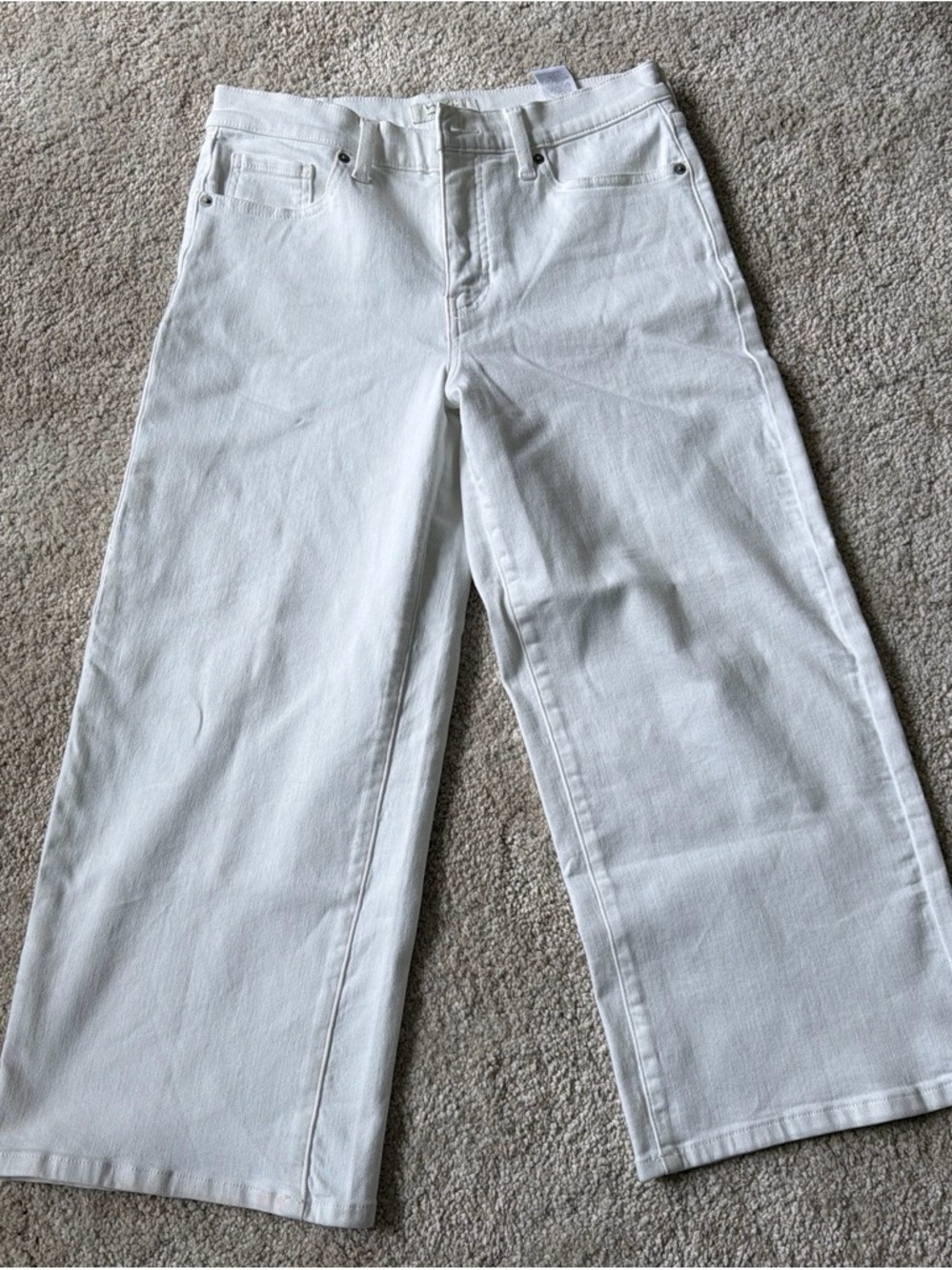 Banana Republic White Wide-Leg Crop Jeans